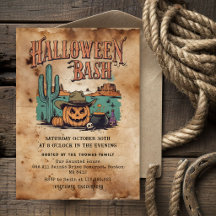 Halloween Bash Party Invitation | Vintage Western