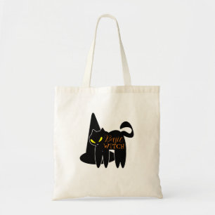 Halloween Basic Witch Black Cat Tote Bag