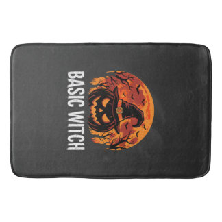 Halloween Basic Witch Pumpkin Moon Graphic Bath Mat