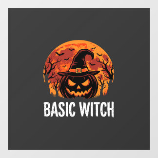 Halloween Basic Witch Pumpkin Moon Graphic Floor Decals
