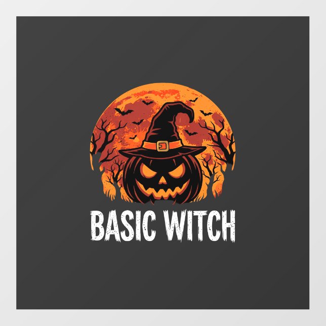 Halloween Basic Witch Pumpkin Moon Graphic Floor Decals (Front)