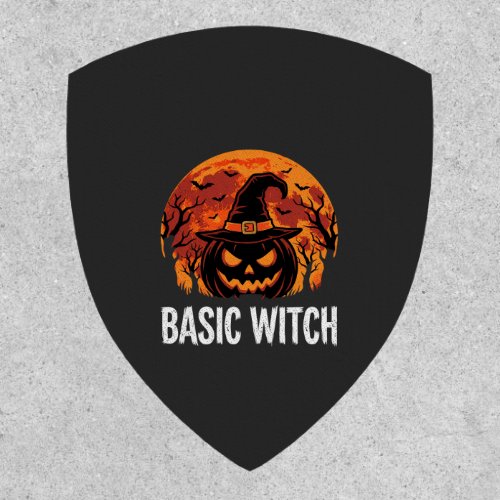 Halloween Basic Witch Pumpkin Moon Graphic Patch