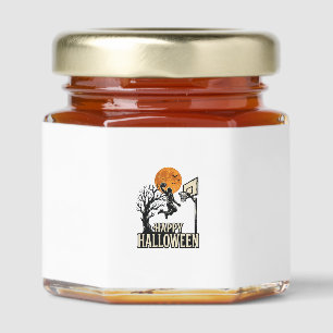 Halloween Basketball Happy Halloween Vintage Sport Honey Jar Favors