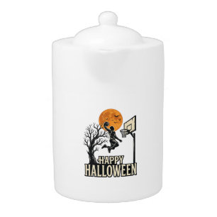 Halloween Basketball Happy Halloween Vintage Sport Teapot