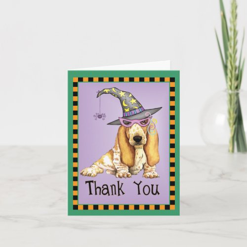 Halloween Basset Hound Thank You Card