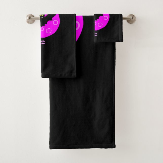 Halloween Bat Bathroom Towel Set (Insitu)