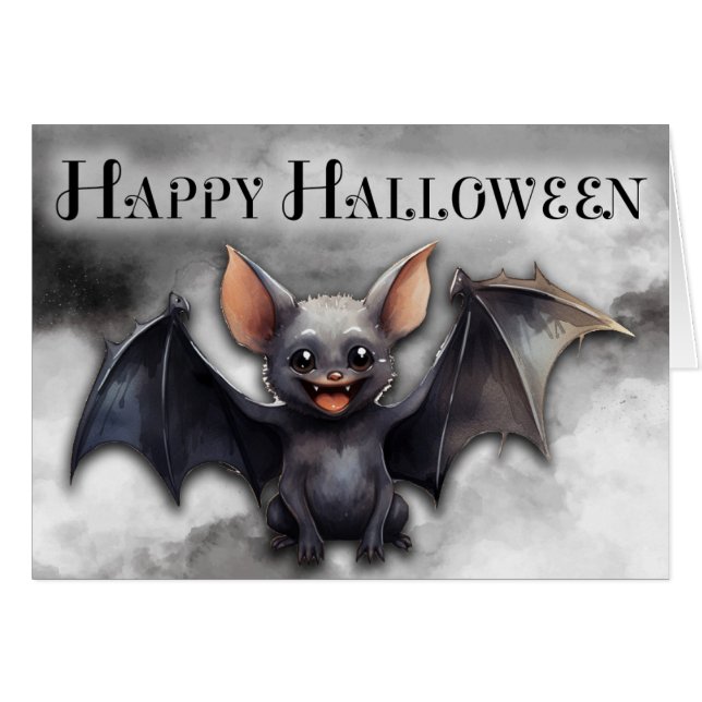 Halloween Bat Cards (Front Horizontal)