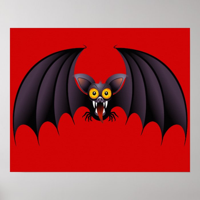 Halloween Bat Cartoon posters