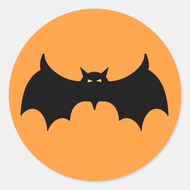 Halloween Bat Classic Round Sticker (Front)