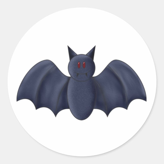 Halloween bat classic round sticker (Front)