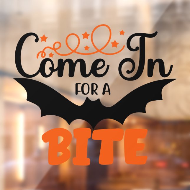 Halloween Bat Come In For a Bite Window Cling (Sheet 2)