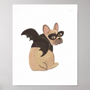 Halloween Bat Dog Poster