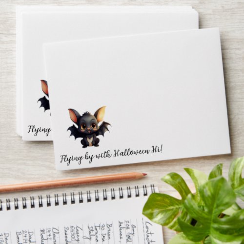 Halloween Bat Flying By with Halloween Hi Envelope