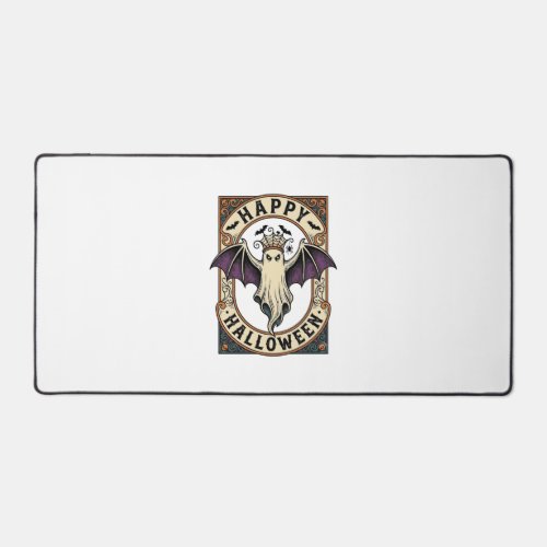 Halloween Bat Ghost Vintage Engraving Shirt_1 Desk Mat