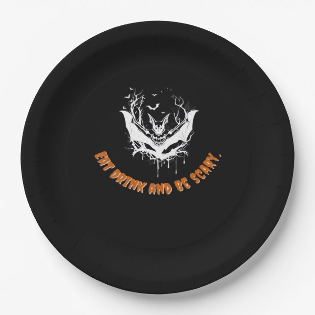 Halloween Bat Hanging For The Essential Paper Plates (Front)