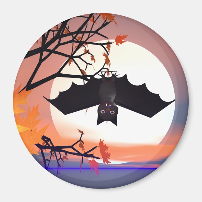 Halloween Bat in Tree Magnet (Front)