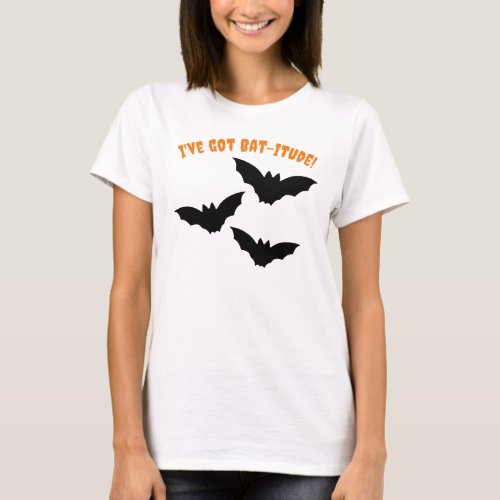 Halloween Bat_itude Personalized Ladies T_Shirt