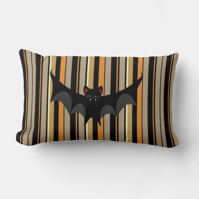 Halloween Bat Lumbar Pillow (Front)