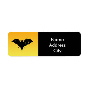 Halloween Bat Orange Black Yellow Address Label