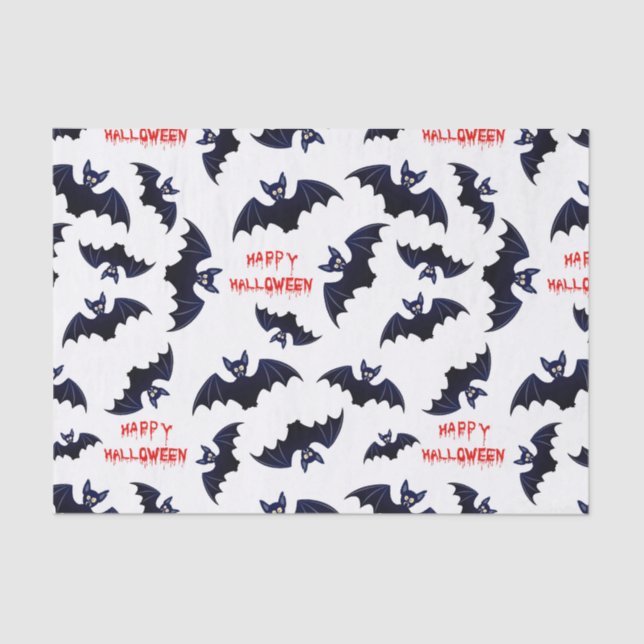 Halloween bat pattern tissue paper (Front)