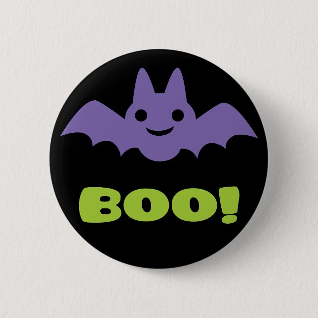 Halloween Bat Pinback Button (Front)