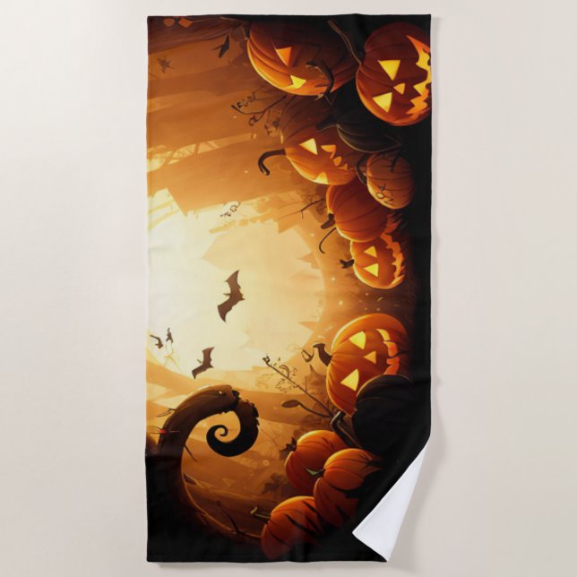 Halloween/Bat/Pumpkin/Fall  Beach Towel (Front)
