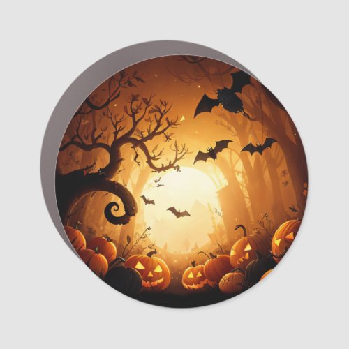 HalloweenBatPumpkinFall  Car Magnet