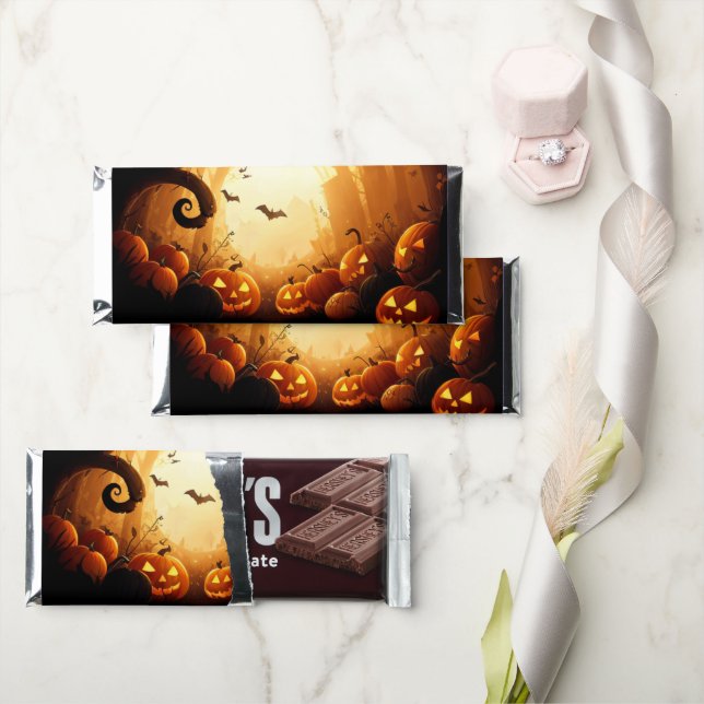 Halloween/Bat/Pumpkin/Fall  Hershey Bar Favors (Front)