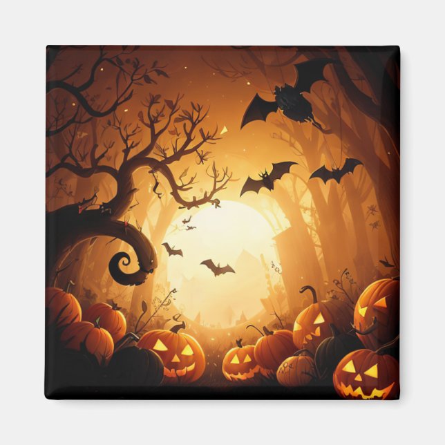 Halloween/Bat/Pumpkin/Fall  Magnet (Front)