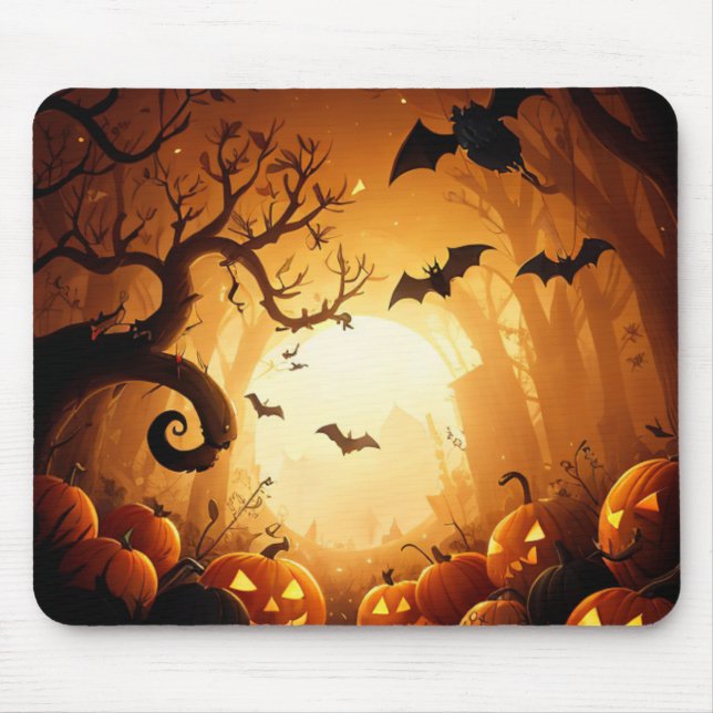 Halloween/Bat/Pumpkin/Fall  Mouse Pad (Front)