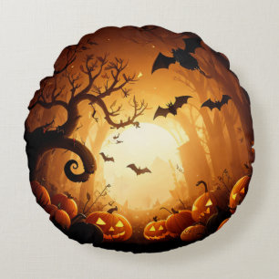 Halloween/Bat/Pumpkin/Fall Round Pillow