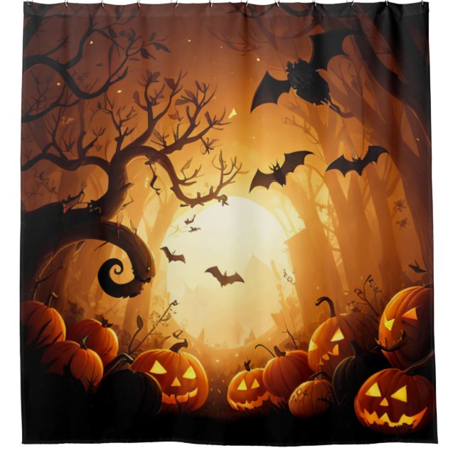 Halloween/Bat/Pumpkin/Fall  Shower Curtain (Front)