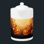 Halloween/Bat/Pumpkin/Fall Teapot<br><div class="desc">Happy Halloween</div>