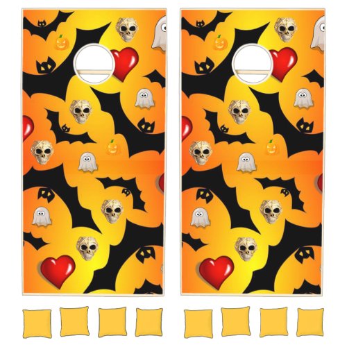 Halloween Bat Skull Bat Cornhole Set