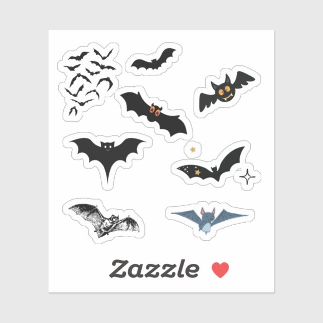 Halloween Bat Stickers (Sheet)