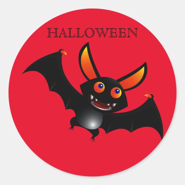 Halloween bat stickers! classic round sticker (Front)