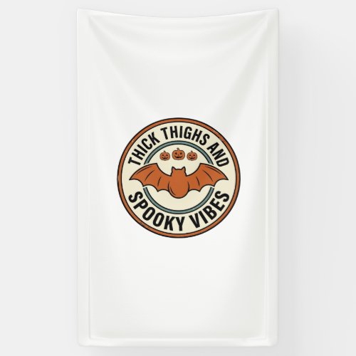 Halloween Bat Thick Thighs Spooky Vibes Vintage_1 Banner