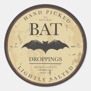 Halloween Bat Vintage Label Stickers