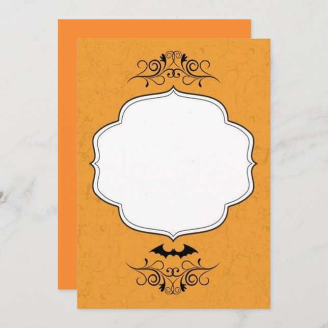 Halloween Bat Wedding Invitation (Front/Back)