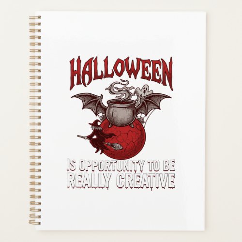Halloween Bat Winged Cauldron Flying Witch Ghost Planner