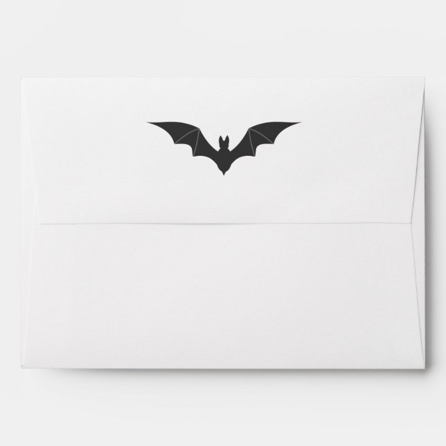 halloween bat with checkered black and orange envelope (Back (Top Flap))