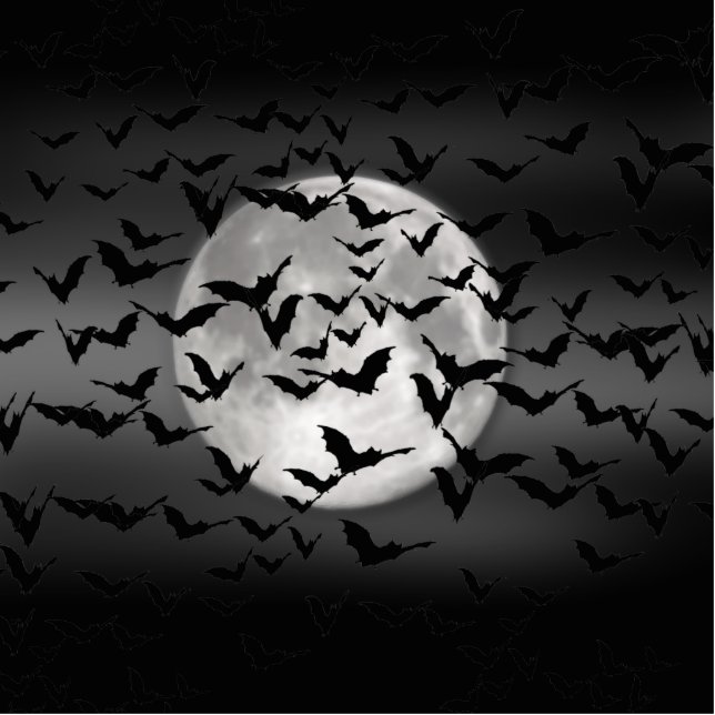 Halloween Bats And A Full Moon Cutout (Front)