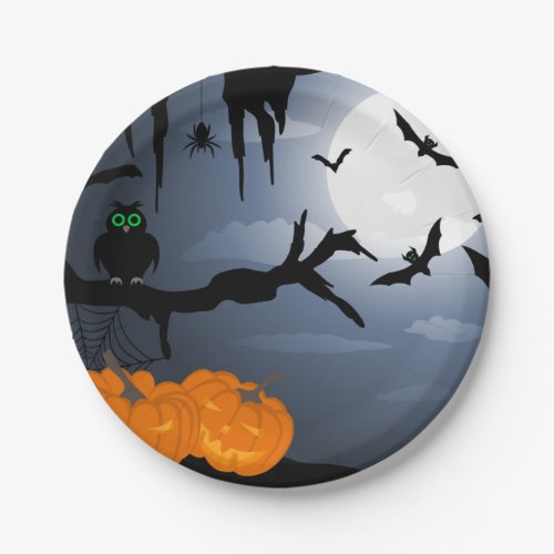 Halloween Bats And Owl Paper Plates