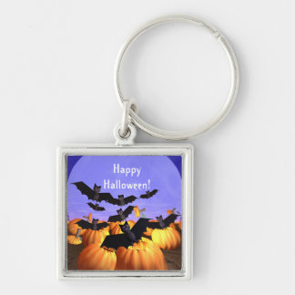 Halloween Bats and Pumpkins Keychain