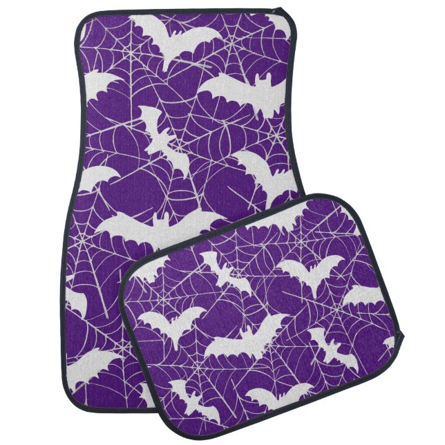 Halloween Bats And Spiders Web Car Floor Mat (Set)