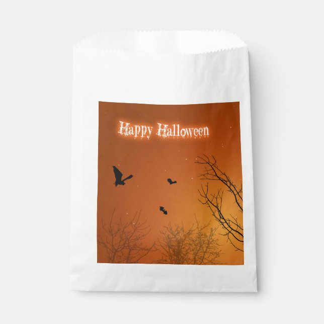 Halloween Bats and Trees Favor Bag (Front)