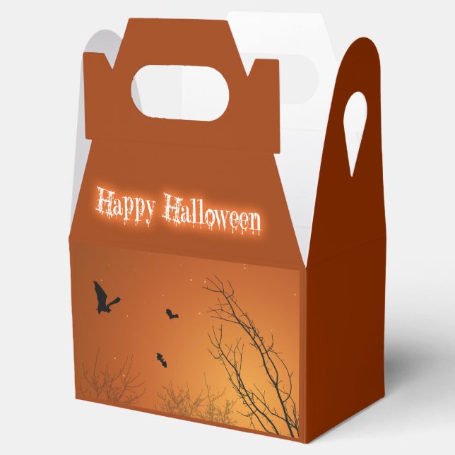 Halloween Bats and Trees Favor Boxes (Opened)