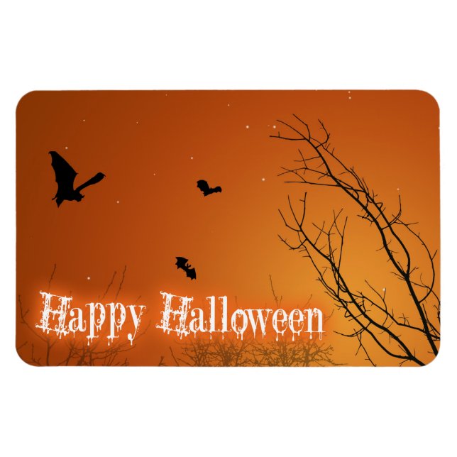 Halloween Bats and Trees Magnet (Horizontal)
