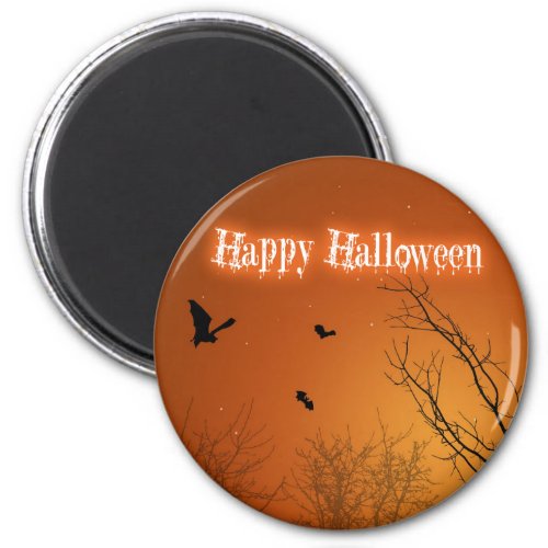 Halloween Bats and Trees Magnet