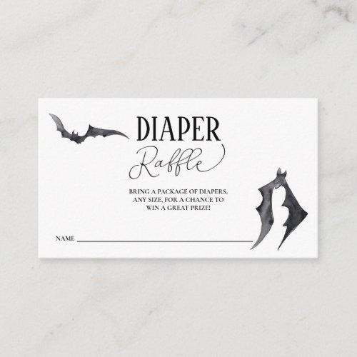 Halloween Bats Baby Shower Diaper Raffle Enclosure Card